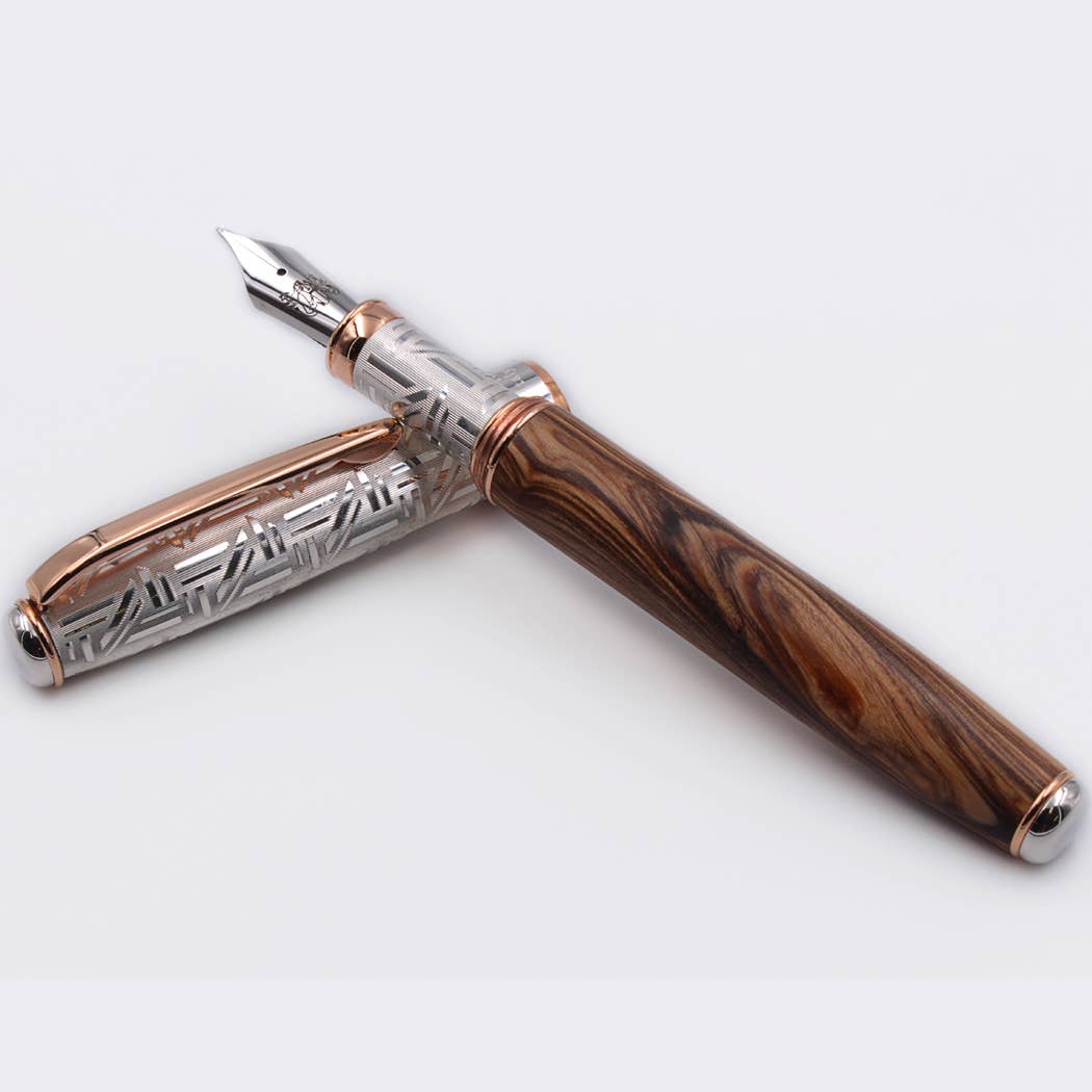 Artisan Fountain Pen Silver 925 and Olive Wood