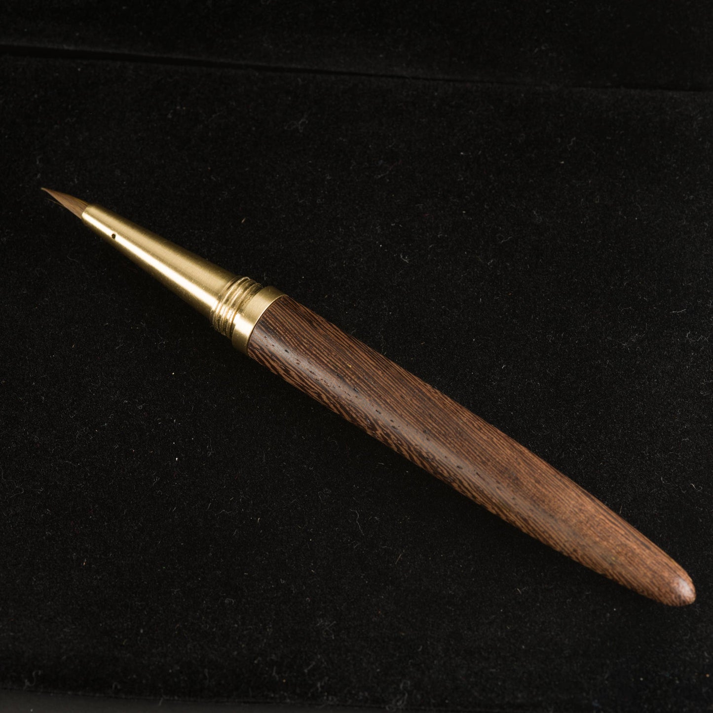 2-in-1 artisan-made wood fountain pen with calligraphy brush insert